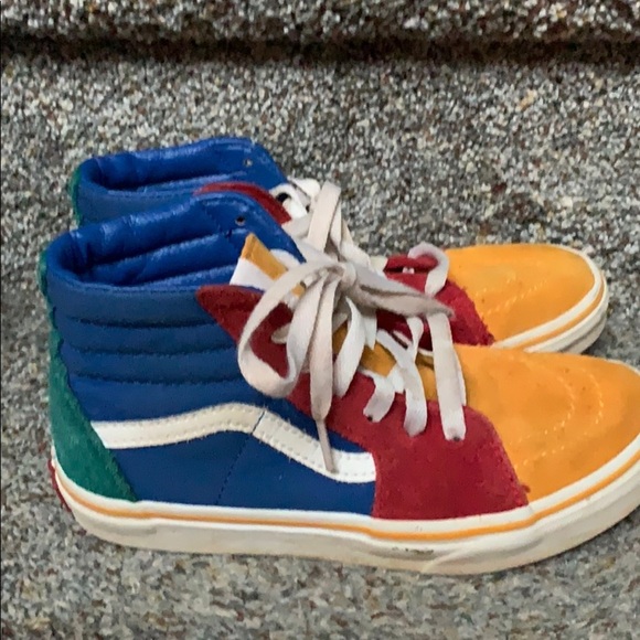 Vans Sk8-Hi colorblock suede multicolor size 2.5 - Picture 3 of 7
